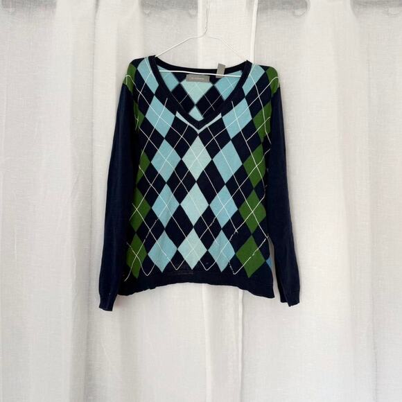 Liz Claiborne Sweaters - ౨ৎ Liz Claiborne argyle v-neck sweater ⋆౨ৎ